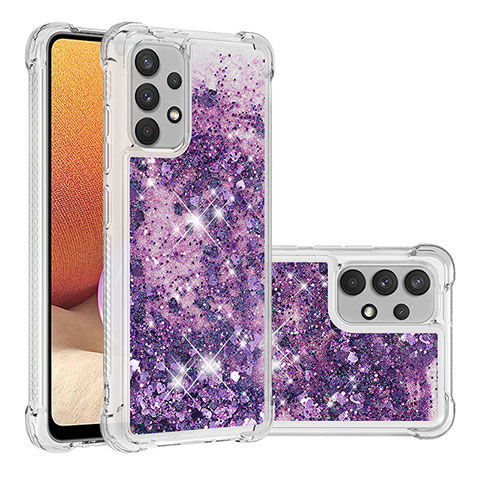 Funda Silicona Carcasa Goma Bling-Bling S01 para Samsung Galaxy M32 5G Morado