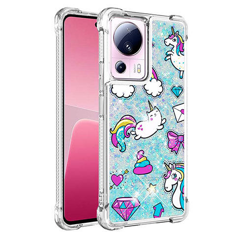 Funda Silicona Carcasa Goma Bling-Bling S01 para Xiaomi Civi 2 5G Azul Cielo