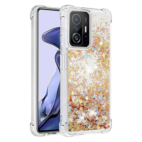 Funda Silicona Carcasa Goma Bling-Bling S01 para Xiaomi Mi 11T 5G Oro