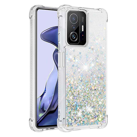 Funda Silicona Carcasa Goma Bling-Bling S01 para Xiaomi Mi 11T 5G Plata