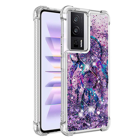 Funda Silicona Carcasa Goma Bling-Bling S01 para Xiaomi Poco F5 Pro 5G Morado