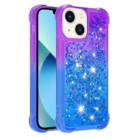 Funda Silicona Carcasa Goma Bling-Bling S02 para Apple iPhone 13 Morado