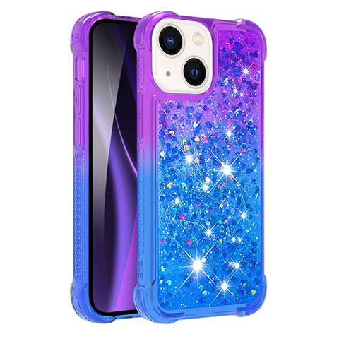 Funda Silicona Carcasa Goma Bling-Bling S02 para Apple iPhone 15 Morado