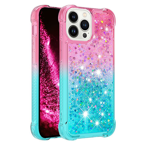 Funda Silicona Carcasa Goma Bling-Bling S02 para Apple iPhone 15 Pro Max Rosa