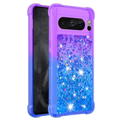 Funda Silicona Carcasa Goma Bling-Bling S02 para Google Pixel 8 Pro 5G Morado