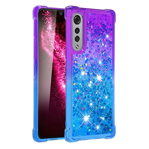 Funda Silicona Carcasa Goma Bling-Bling S02 para LG Velvet 4G Morado