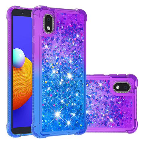 Funda Silicona Carcasa Goma Bling-Bling S02 para Samsung Galaxy A01 Core Morado