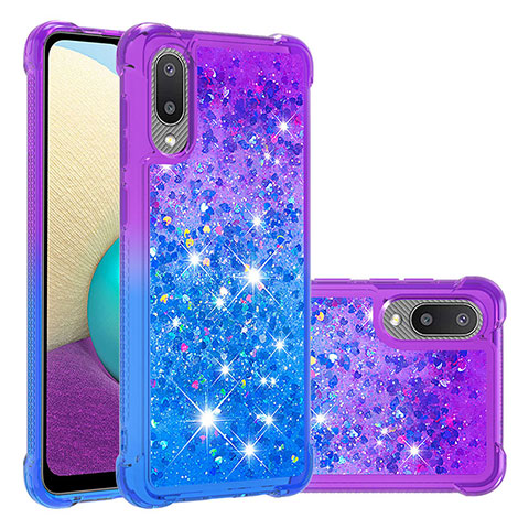 Funda Silicona Carcasa Goma Bling-Bling S02 para Samsung Galaxy A02 Morado