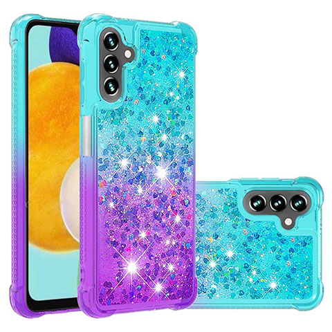 Funda Silicona Carcasa Goma Bling-Bling S02 para Samsung Galaxy A04s Azul Cielo