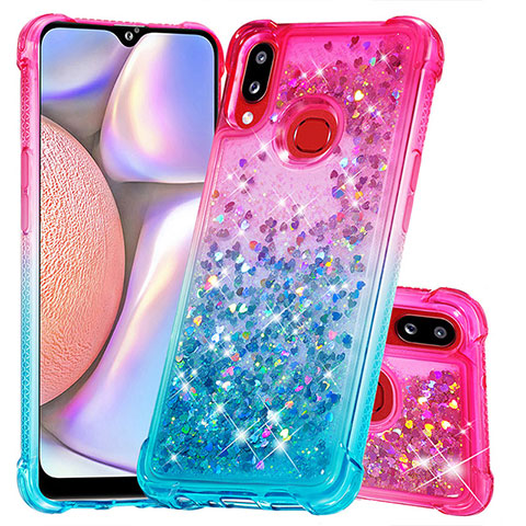 Funda Silicona Carcasa Goma Bling-Bling S02 para Samsung Galaxy A10s Rosa