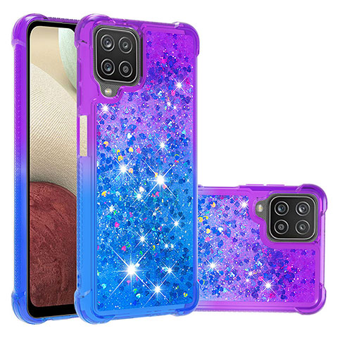 Funda Silicona Carcasa Goma Bling-Bling S02 para Samsung Galaxy A12 5G Morado