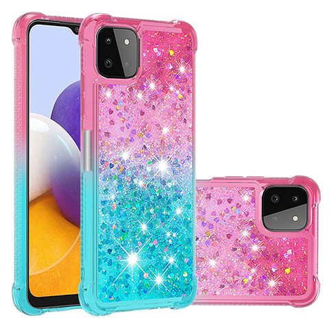 Funda Silicona Carcasa Goma Bling-Bling S02 para Samsung Galaxy A22 5G Rosa