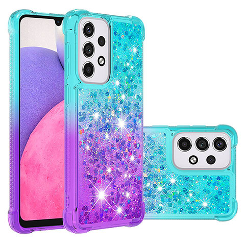 Funda Silicona Carcasa Goma Bling-Bling S02 para Samsung Galaxy A33 5G Azul Cielo