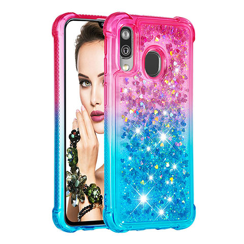 Funda Silicona Carcasa Goma Bling-Bling S02 para Samsung Galaxy A40 Rosa