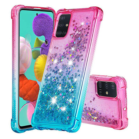 Funda Silicona Carcasa Goma Bling-Bling S02 para Samsung Galaxy A51 4G Rosa