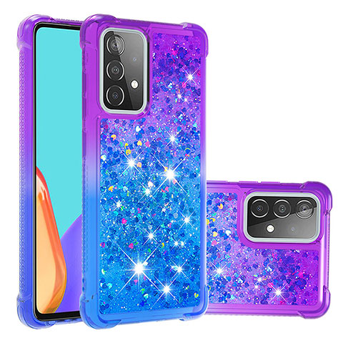 Funda Silicona Carcasa Goma Bling-Bling S02 para Samsung Galaxy A52 5G Morado