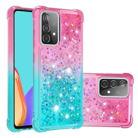 Funda Silicona Carcasa Goma Bling-Bling S02 para Samsung Galaxy A52s 5G Rosa