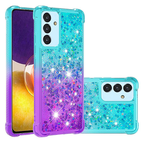 Funda Silicona Carcasa Goma Bling-Bling S02 para Samsung Galaxy A54 5G Azul Cielo