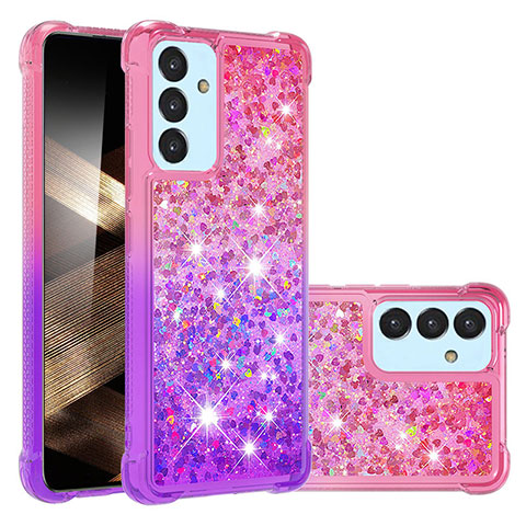 Funda Silicona Carcasa Goma Bling-Bling S02 para Samsung Galaxy A55 5G Rosa Roja