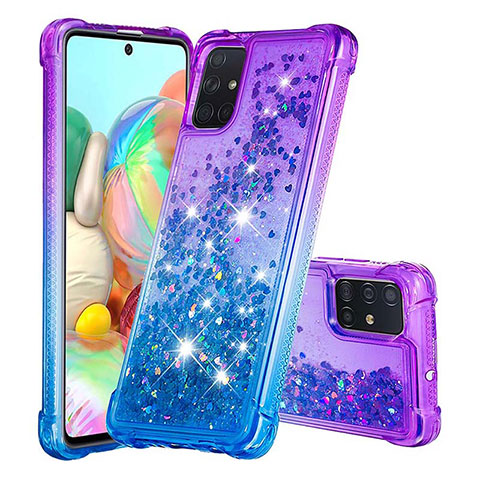 Funda Silicona Carcasa Goma Bling-Bling S02 para Samsung Galaxy A71 5G Morado