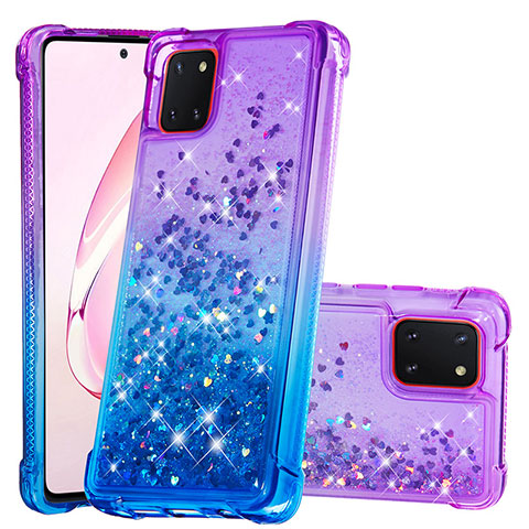 Funda Silicona Carcasa Goma Bling-Bling S02 para Samsung Galaxy A81 Morado