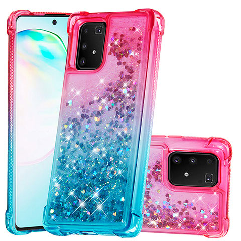 Funda Silicona Carcasa Goma Bling-Bling S02 para Samsung Galaxy A91 Rosa