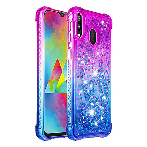 Funda Silicona Carcasa Goma Bling-Bling S02 para Samsung Galaxy M20 Morado