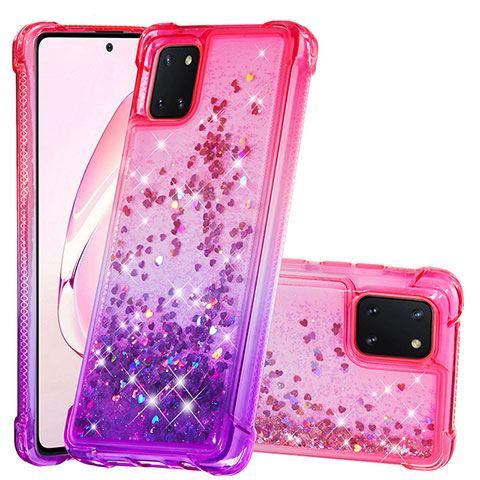 Funda Silicona Carcasa Goma Bling-Bling S02 para Samsung Galaxy M60s Rosa Roja