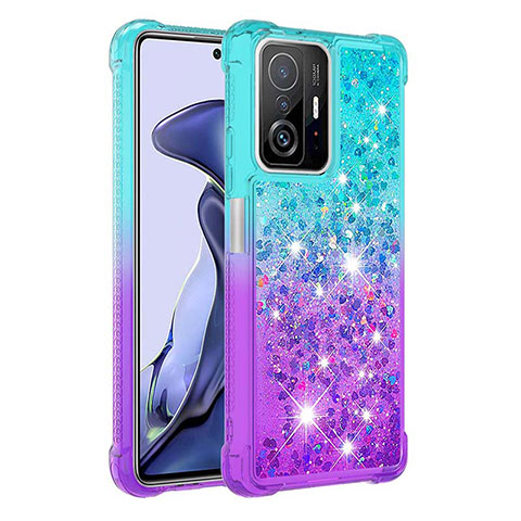 Funda Silicona Carcasa Goma Bling-Bling S02 para Xiaomi Mi 11T 5G Azul Cielo