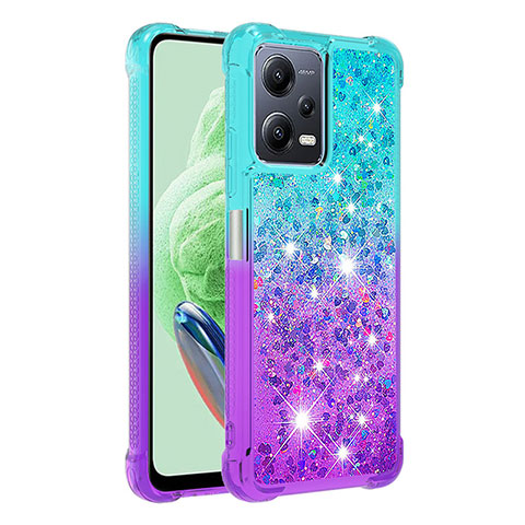 Funda Silicona Carcasa Goma Bling-Bling S02 para Xiaomi Poco X5 5G Azul Cielo