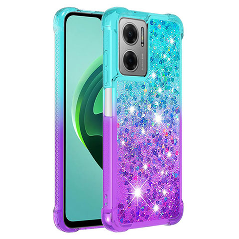 Funda Silicona Carcasa Goma Bling-Bling S02 para Xiaomi Redmi 10 Prime Plus 5G Azul Cielo