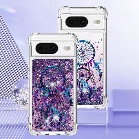 Funda Silicona Carcasa Goma Bling-Bling S03 para Google Pixel 8 5G Morado