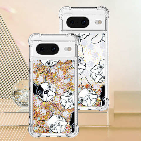 Funda Silicona Carcasa Goma Bling-Bling S03 para Google Pixel 8 5G Oro