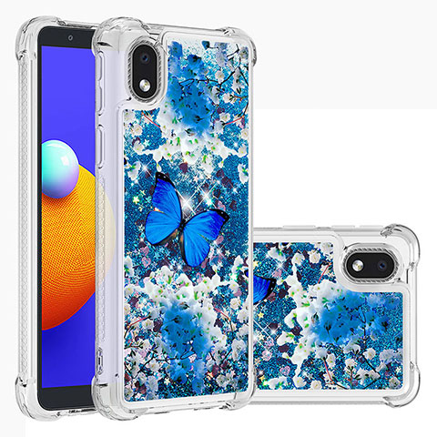 Funda Silicona Carcasa Goma Bling-Bling S03 para Samsung Galaxy A01 Core Azul