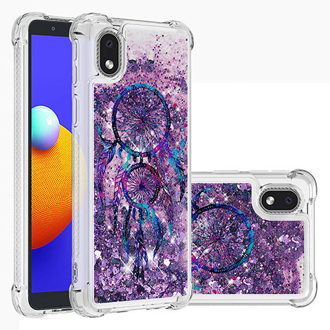 Funda Silicona Carcasa Goma Bling-Bling S03 para Samsung Galaxy A01 Core Morado