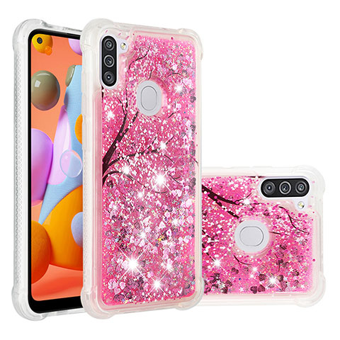 Funda Silicona Carcasa Goma Bling-Bling S03 para Samsung Galaxy A11 Rosa Roja