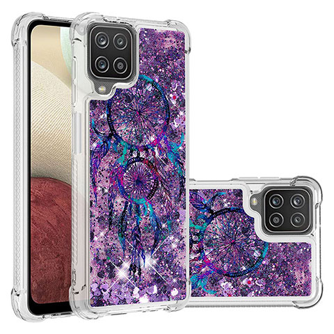 Funda Silicona Carcasa Goma Bling-Bling S03 para Samsung Galaxy A12 Nacho Morado