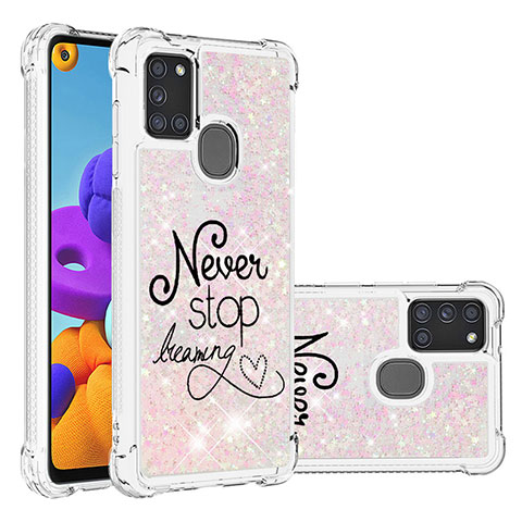 Funda Silicona Carcasa Goma Bling-Bling S03 para Samsung Galaxy A21s Multicolor