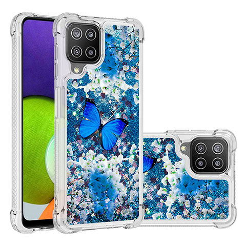 Funda Silicona Carcasa Goma Bling-Bling S03 para Samsung Galaxy A22 4G Azul