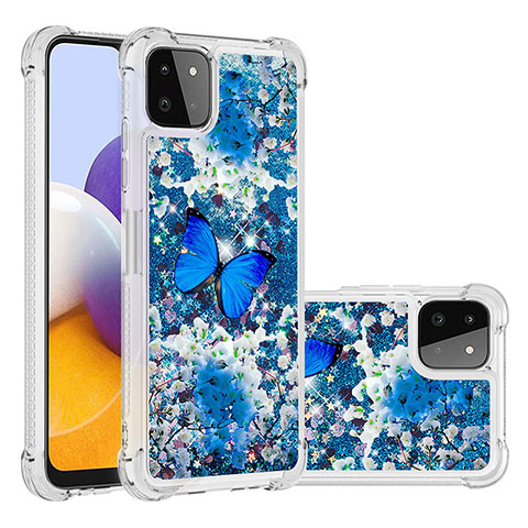 Funda Silicona Carcasa Goma Bling-Bling S03 para Samsung Galaxy A22s 5G Azul