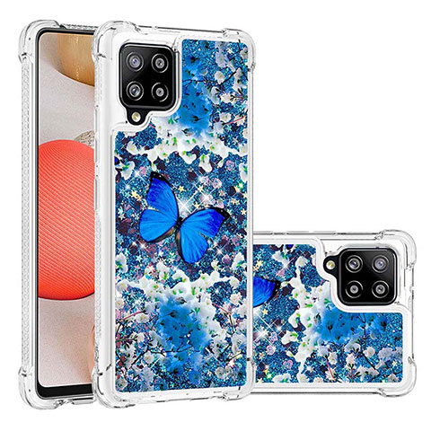 Funda Silicona Carcasa Goma Bling-Bling S03 para Samsung Galaxy A42 5G Azul