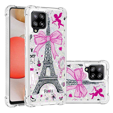 Funda Silicona Carcasa Goma Bling-Bling S03 para Samsung Galaxy A42 5G Rosa