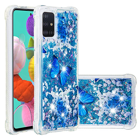 Funda Silicona Carcasa Goma Bling-Bling S03 para Samsung Galaxy A51 4G Azul