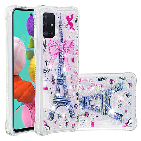 Funda Silicona Carcasa Goma Bling-Bling S03 para Samsung Galaxy A51 4G Rosa