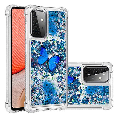 Funda Silicona Carcasa Goma Bling-Bling S03 para Samsung Galaxy A72 5G Azul