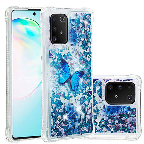 Funda Silicona Carcasa Goma Bling-Bling S03 para Samsung Galaxy A91 Azul