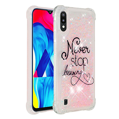 Funda Silicona Carcasa Goma Bling-Bling S03 para Samsung Galaxy M10 Rosa