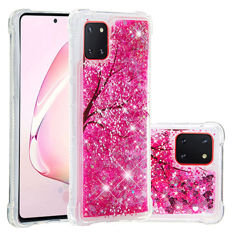 Funda Silicona Carcasa Goma Bling-Bling S03 para Samsung Galaxy M60s Rosa Roja