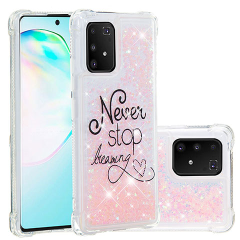 Funda Silicona Carcasa Goma Bling-Bling S03 para Samsung Galaxy S10 Lite Rosa