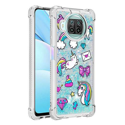 Funda Silicona Carcasa Goma Bling-Bling S03 para Xiaomi Mi 10T Lite 5G Azul Cielo